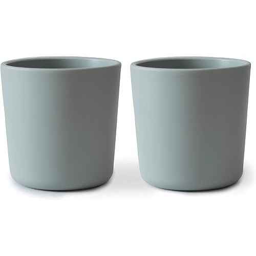 mushie Dinnerware Cups For Kids | Made in Denmark, Set of 2 (Sage)