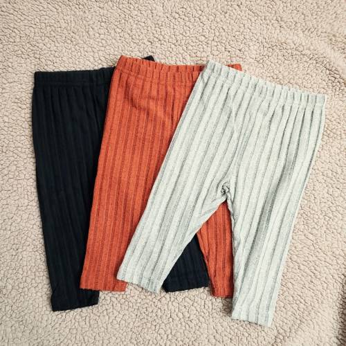 Gender Neutral Baby Leggings | 3-Pack Ribbed Leggings | Baby Pants and Bottoms
