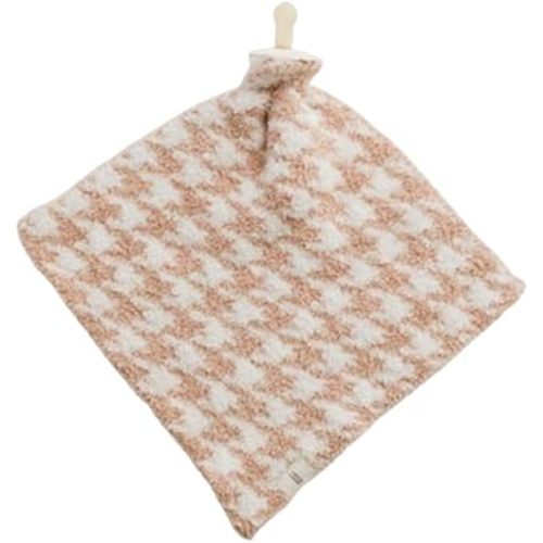 Forever French Baby | Lovey | Pacifier Holder | Lovey Gifts | Boy & Girl | Ideal for Age 0 Months & Up | Microfiber Feather Yarn (Houndstooth Rosé & Cream)