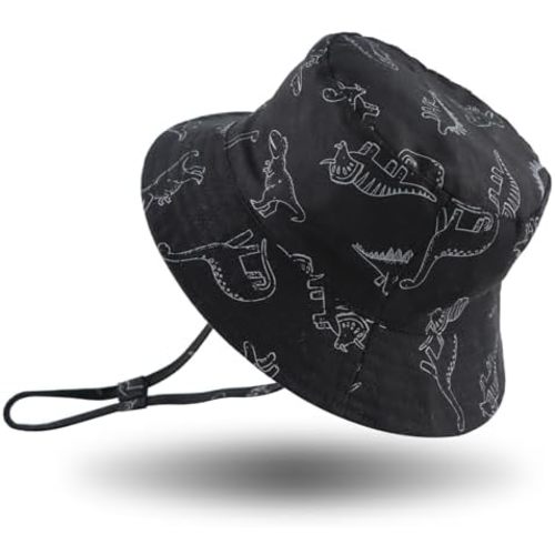 JANGANNSA Dinosaur Baby Boys Sun Hat Cotton Toddler Girls Bucket Hats Summer Sun Protect Cap for Kids