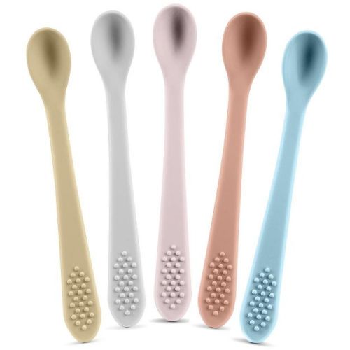 Baby Spoons - Infant Spoons First Stage - Silicone Baby Spoon For Self Feeding - First Stage Baby Feeding Spoon Set Gum Friendly - Bpa Free