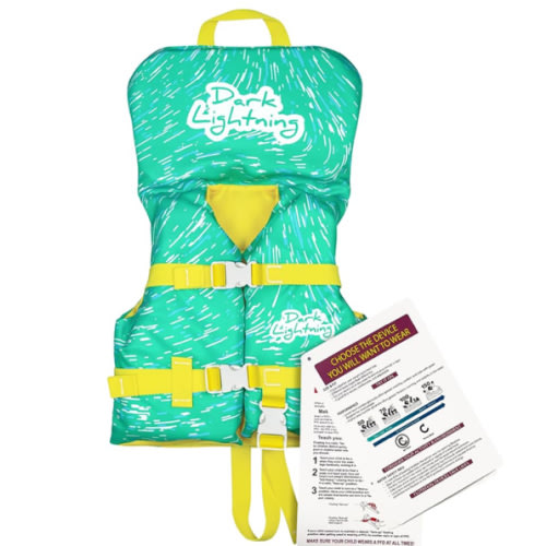 Dark Lightning USCG Approved Infant Life Jacket 0-30 lbs, Swim Vest for Baby/Toddlers 1-3 Year Old 20-30 lbs,Toddler Floaties for Pool Swimming,Boating,Beach,Puddle