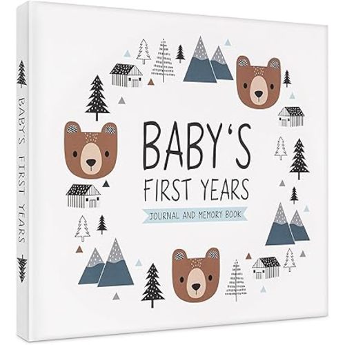 Keepsake Baby Memory Book for Baby Boy or Girl – Timeless Woodland Baby Journal Scrapbook Photo Album for First 5 Years – Milestone Book to Record Every Event from Birth to Age 5