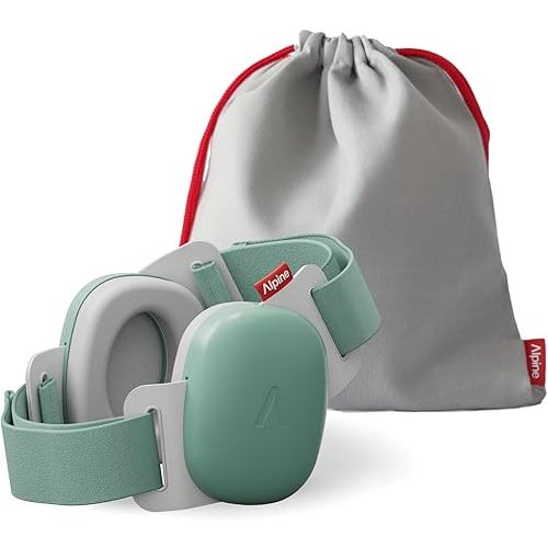 Alpine Muffy Baby Comfort - Protects Hearing for Babies and Toddlers - CE & ANSI Certified - Unique Headband for Safe fit & Comfort - Multi-adjustable for Ages 3-48 Months, 24dB Sound Reduction, Green