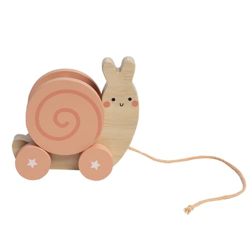 Pearhead Montessori Snail Pull Toy, Pull Along Wooden Toy, Early Development Push and Pull String Toy, Motor Skill Toy for Toddlers Ages 1+ Year