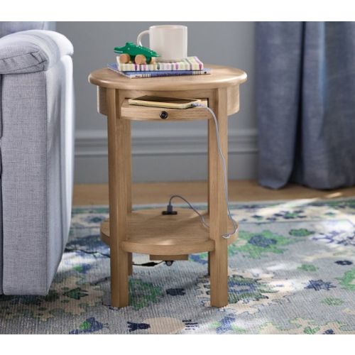 Kendall Side Table with Charging Station & Nightlight (16")