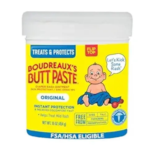 Boudreaux’s Butt Paste Original Diaper Rash Cream for Baby, Ointment With Zinc Oxide, 16 oz Jar