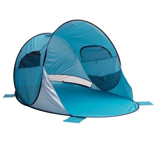 Pop Up Beach Tent With Uv Protection And Ventilation Windows – Water And Wind Resistant Double-door Sun Shelter For Outdoor Events By Wakeman (blue)