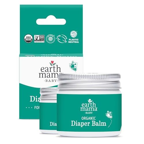 Earth Mama Organic Diaper Balm | Diaper Cream with Calendula | Calm Skin Baby Essentials for Diaper Bag |Multipurpose Baby Ointment, 2-Fluid Ounce (2-Pack)