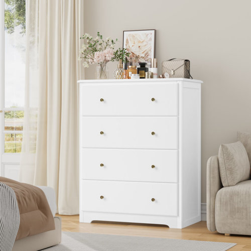 Naewe 29" W Modern 4 Drawer Dresser, Drawer Chest, Wooden Storage Dresser