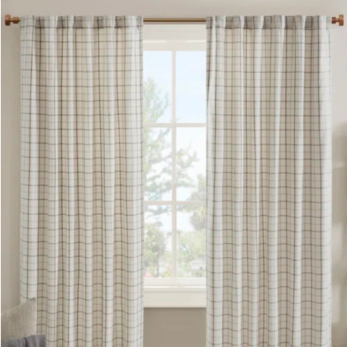 Madison Park Anaheim Woven Plaid Room Darkening Thermal Fleece Lined Single Curtain Panel | Wayfair