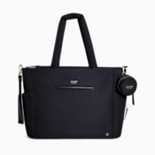 Utility-Strap Tote Diaper Bag - Black