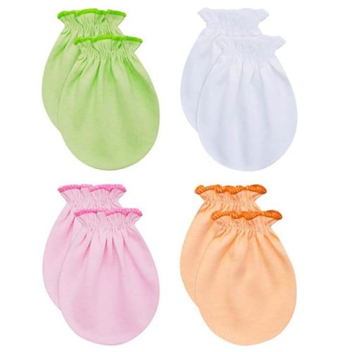 RATIVE No Scratch Mittens and Caps 100% Cotton for Newborn Baby 0-6 Months Boys Girls