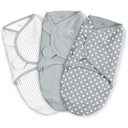 SwaddleMe Original Swaddle – Size Small, 0-3 Months, 3-Pack (Criss Cross Polka Dot)