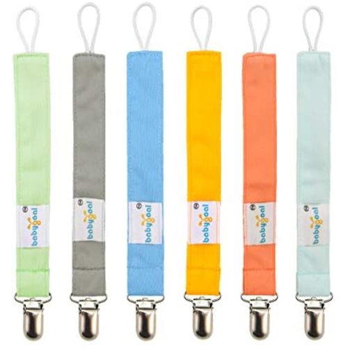 Babygoal Pacifier Clips, 6 Pack Pacifier Holder for Boys and Girls Fits Most Pacifier Styles & Baby Toys and Baby Gift 6MP10