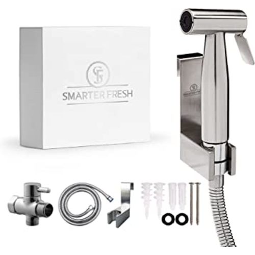 Easy-Install Cloth Diaper Sprayer for Toilets – Luxury Handheld Bidet Attachment – Multi-Use Toilet Faucet with Simple Pressure Control (Straight Sprayhead)