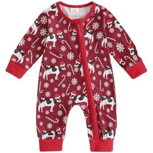 FIOMVA Western Baby Girl Clothes Newborn Cowgirl Outfit Infant Boy Highland Cow Print Jumpsuit Fall Winter Cowboy Outfits