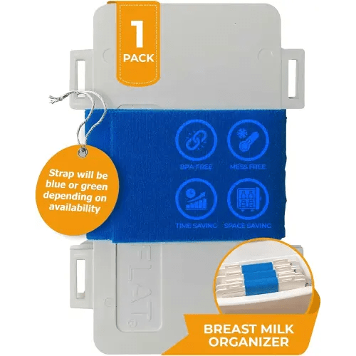 Single Strap Freeze Flat Breast Milk Storage Organizer, 1-Pack - Breastfeeding Essential Accessory, Space-Saving Breast Milk Freezer Storage Organizer - Baby Essentials, Newborn Must-Haves