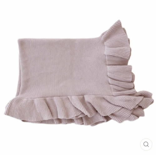 Knit Blanket With Ruffle | Iris