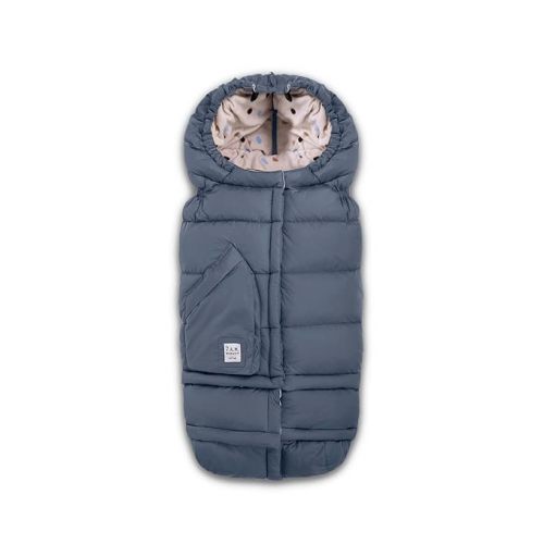 7AM Enfant Stroller Blanket 212 - Adjustable Baby Car Seat Zipped Blanket for Babies Winter, Unisex Multi Purpose Fleece Lined Warm Hooded Toddler Footmuff Water Repellent | (6M - 4T) - Ash Blue, Print Pebbles