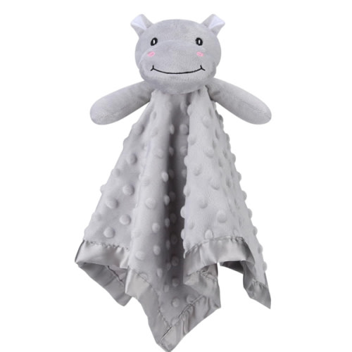 Pro Goleem Hippo Loveys for Babies, Soft Security Blanket Baby Snuggle Toy Newborn Stuffed Animals Baby Gifts for Boys and Girls, 16 Inch