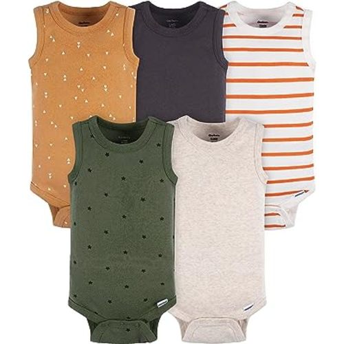 Gerber Baby Boys Multi-Pack Sleeveless Onesies Bodysuit Green Stars 0-3 Months