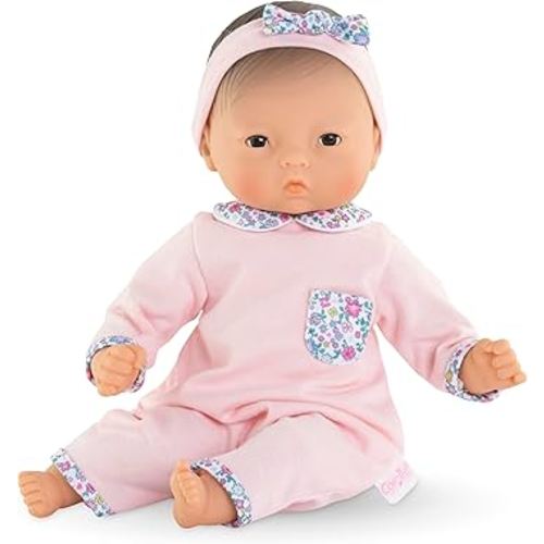 Corolle Bébé Calin Mila Baby Doll - 12" Soft-Body with Sleeping Eyes That Open and Close, Vanilla-Scented - Mon Premier Poupon Collection for Kids Ages 18 Months and up