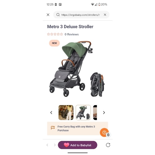 Metro 3 Deluxe Baby Stroller for Newborns, Infants, and Toddlers | Ergobaby