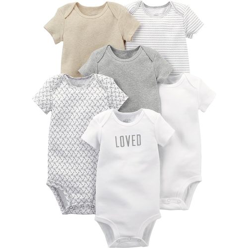 Simple Joys by Carter's Unisex Babies' Short-Sleeve Bodysuit, Multipacks
