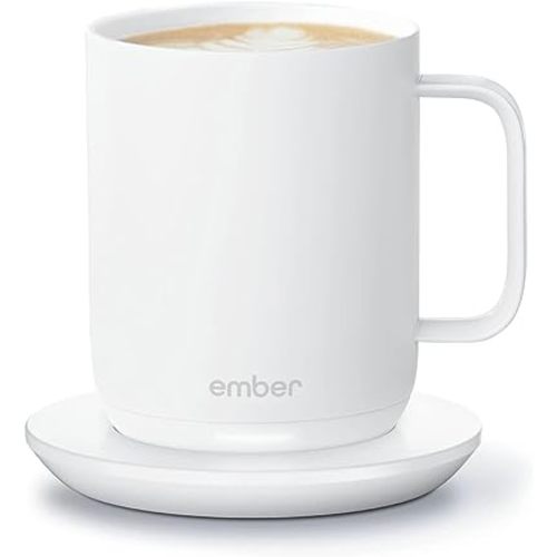 Ember Temperature Control Smart Mug 2, 10 Oz, App-Controlled Heated Coffee Mug with 80 Min Battery Life and Improved Design, White