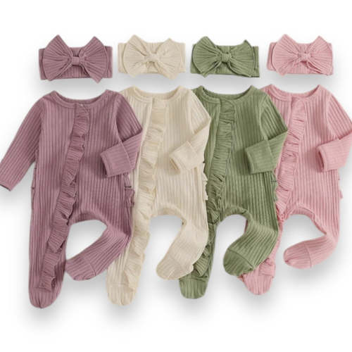 2pcs Ribbed Footie