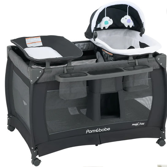 Pamo Babe 1-Second Setup 4-in-1 Playard for Babies - Heavy-Duty Steel