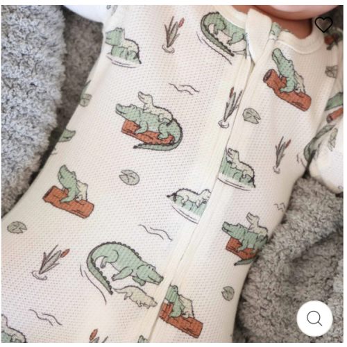 Later Gator Bamboo Waffle One-Piece Footie | Caden Lane