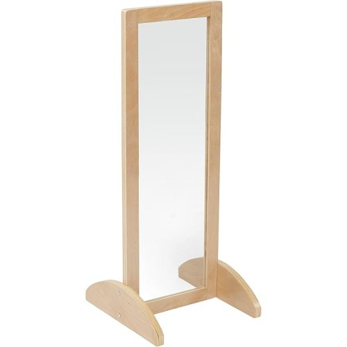ECR4Kids Toddler Single-Sided Bi-Directional Mirror, Kids Furniture, Natural