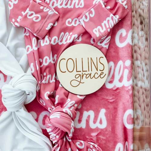 Personalized Baby Name Wood Announcement | Simple