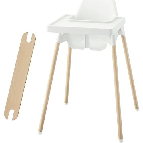 Yeah Baby Goods Adjustable Footrest & Leg Wrap Set Compatible with The IKEA Antilop Highchair (Birch) - High Chair Accessories Bundle - Attachable Foot Rest w/Support Clamps & Matching Leg Stickers