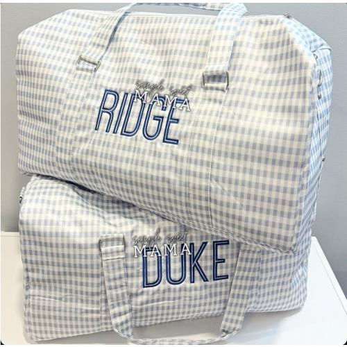 Embroidered Nylon Wipeable Duffle Bag