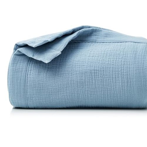 Momcozy Muslin Quilt Blanket, Blue