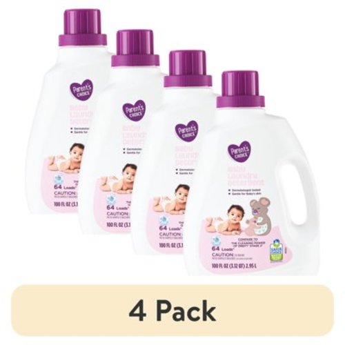 (4 pack) Parent's Choice Baby Liquid Laundry Detergent, 100 fl oz, 64 Loads
