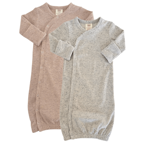 Tan & Heather Speckle / Gown 2-Pack