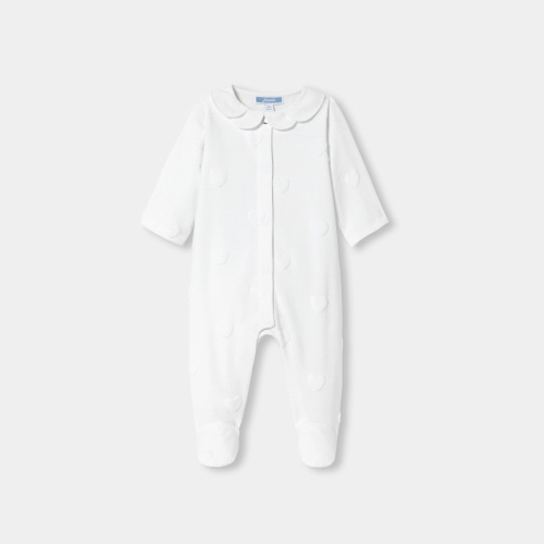 Baby girl jersey pajamas with cloud motif