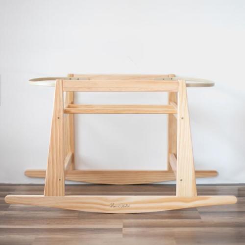 Original Rocking Moses Bassinet Stand with brake in Natural