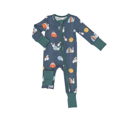 2 Way Zipper Romper - Bowling