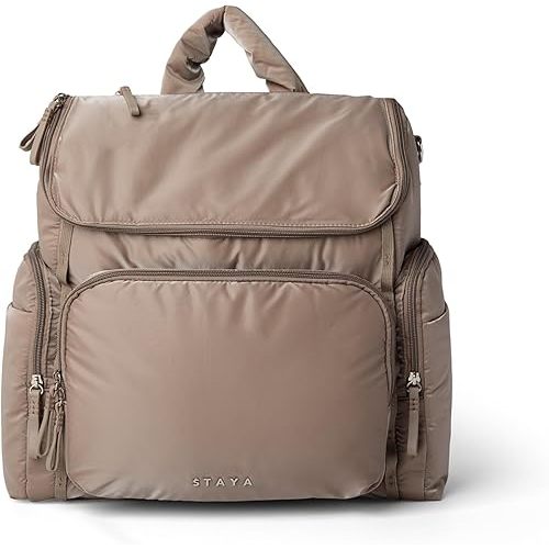 Staya Large Baby Diaper Bag Backpack for Boys and Girls (Taupe)