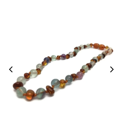 Baltic Amber Necklace Rainbow Mixed Pink Rose Quartz Baby, Infant 11