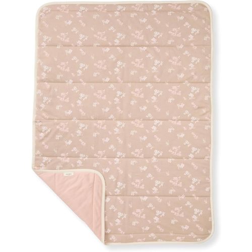 Burt's Bees Baby Newborn Essentials Reversible Quilt Blanket, 100% Organic Cotton Crib Blanket, 30 x 40 Inch