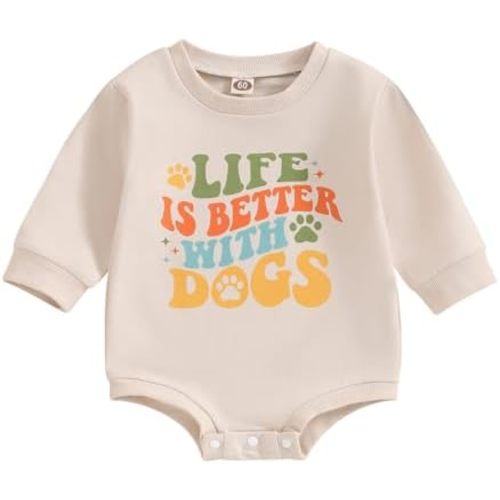 Baby Boy Girl Outfit Toddler Bubble Romper Sweat Infant Long Sleeve Graphic T Shirts Summer Clothes