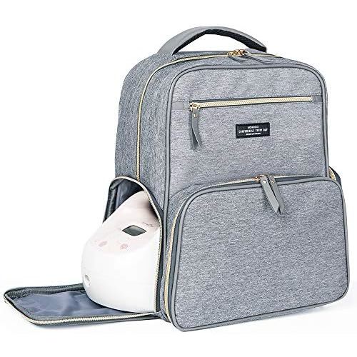 MOMIGO Breast Pump Backpack Diaper Bag - Multi-Function Mommy Outdoor Working Backpack with Insulation Pocket