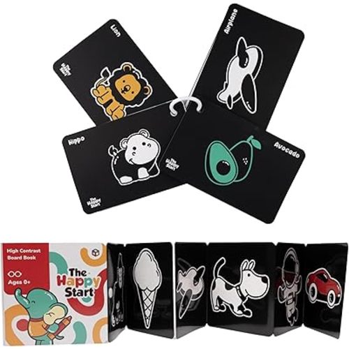 Infant’s Vision Development Bundle High Contrast Baby Cards High Contrast Baby Book Tummy Time Toys Baby Essentials for 0-12 Months (English)