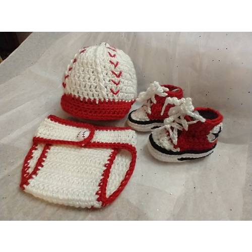 NEWBORN SIZE ONLY, crochet baby baseball hat/diaper cover set, baby boy, baby shower gift, newborn photo prop, smoke/pet free environment